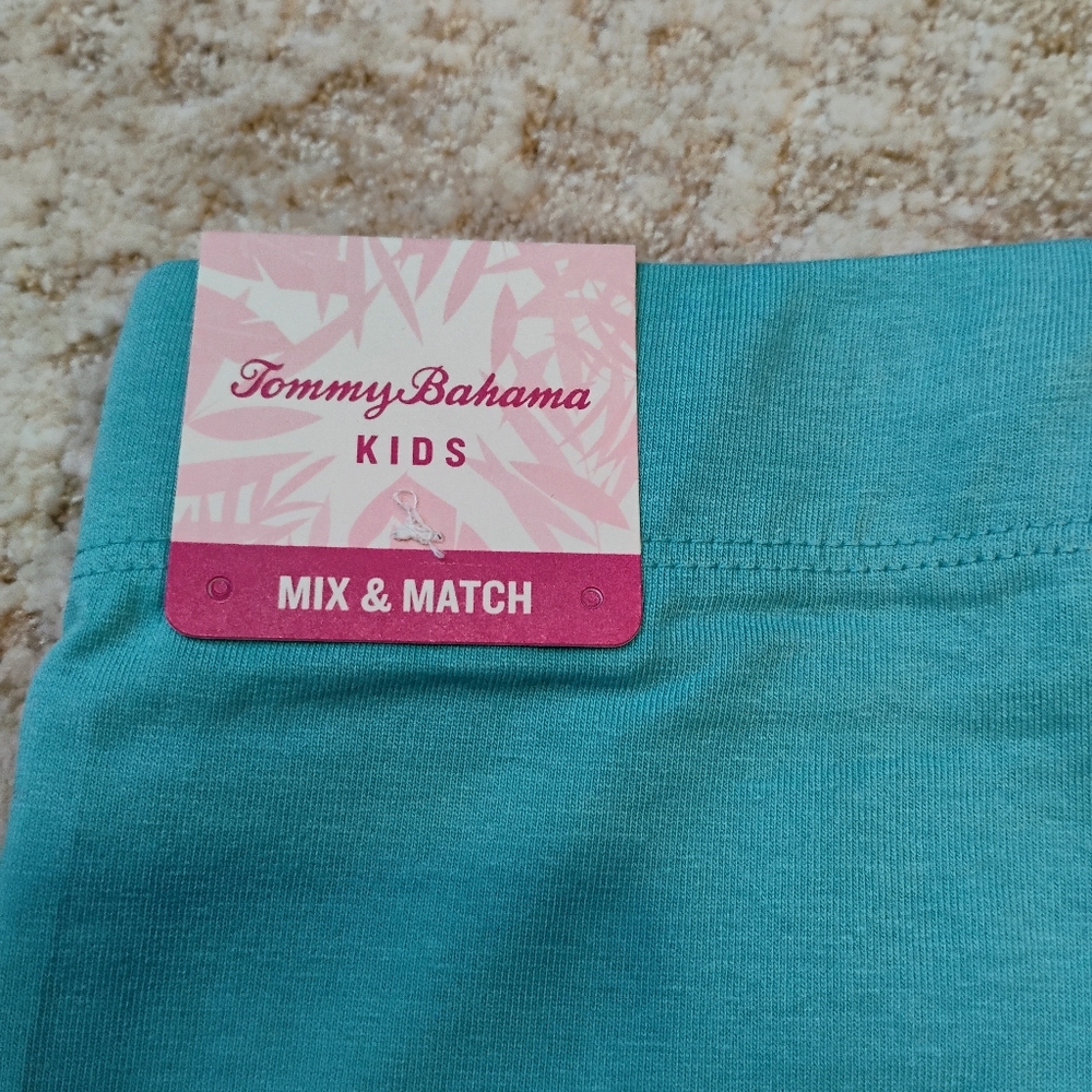 NWT 5 / 6 Tommy Bahama Kids Girl's Mix And Match Aqua Blue Leggings NEW - Picture 4 of 5